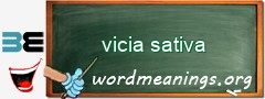 WordMeaning blackboard for vicia sativa